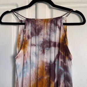 Young Fabulous & Broke Tie-Dye Maxi Dress in Mustard, Blue & Purple